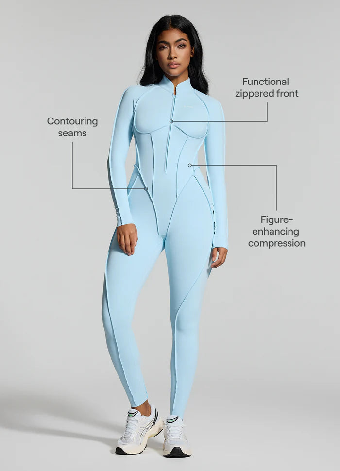 Open-Back Catsuit Blue
