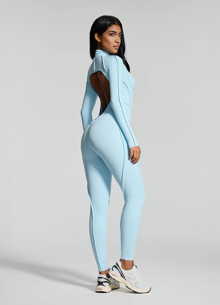 Open-Back Catsuit Blue