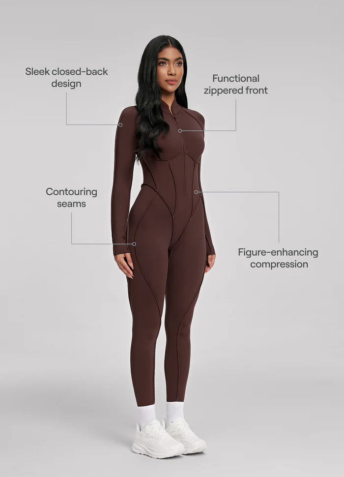 Closed-Back Catsuit Brown