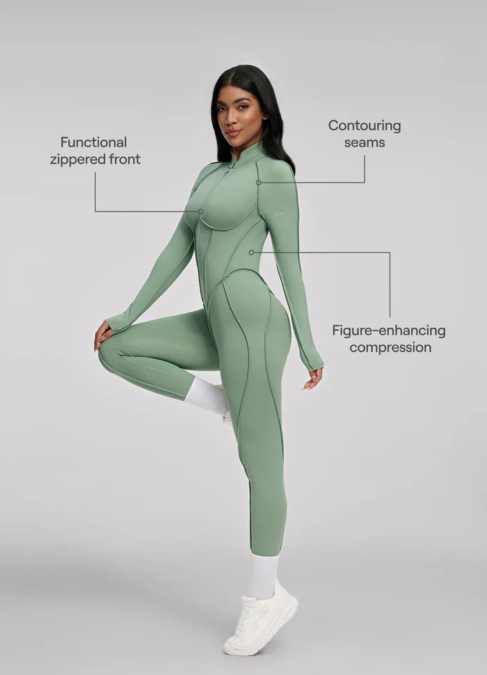 Open-Back Catsuit Olive