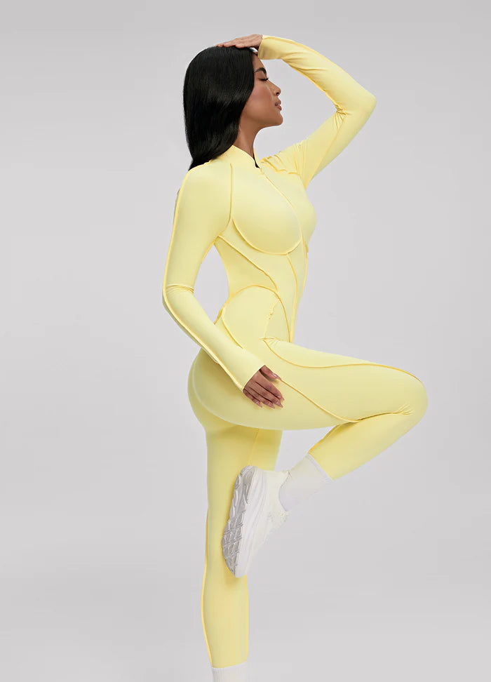 Open-Back Catsuit Yellow