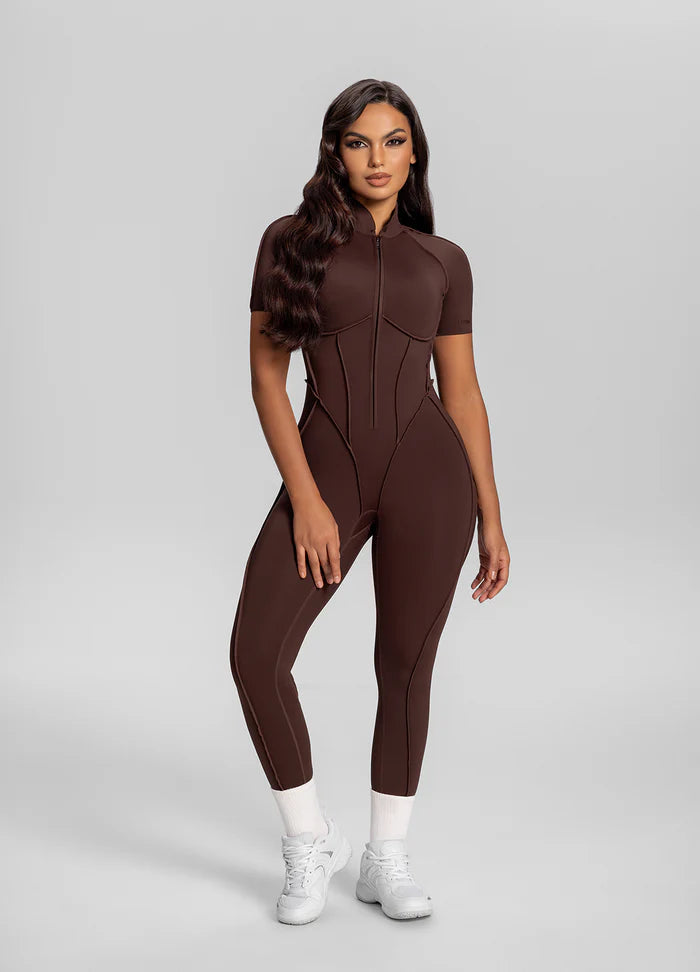 Short Sleeve Full-Length Catsit Brown